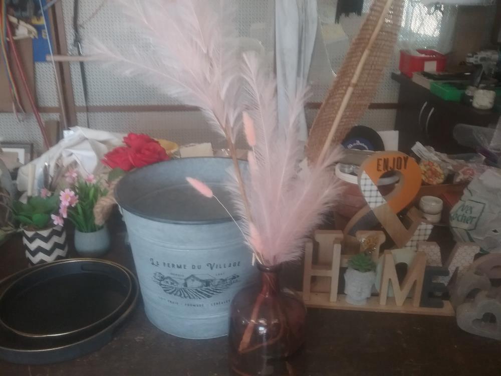 VASE PLUMEAU ROSE