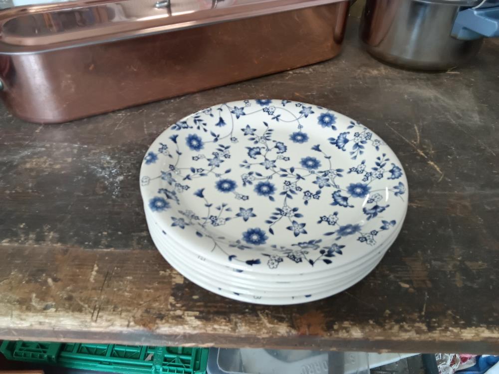 6 ASSIETTES DECOR BLEU