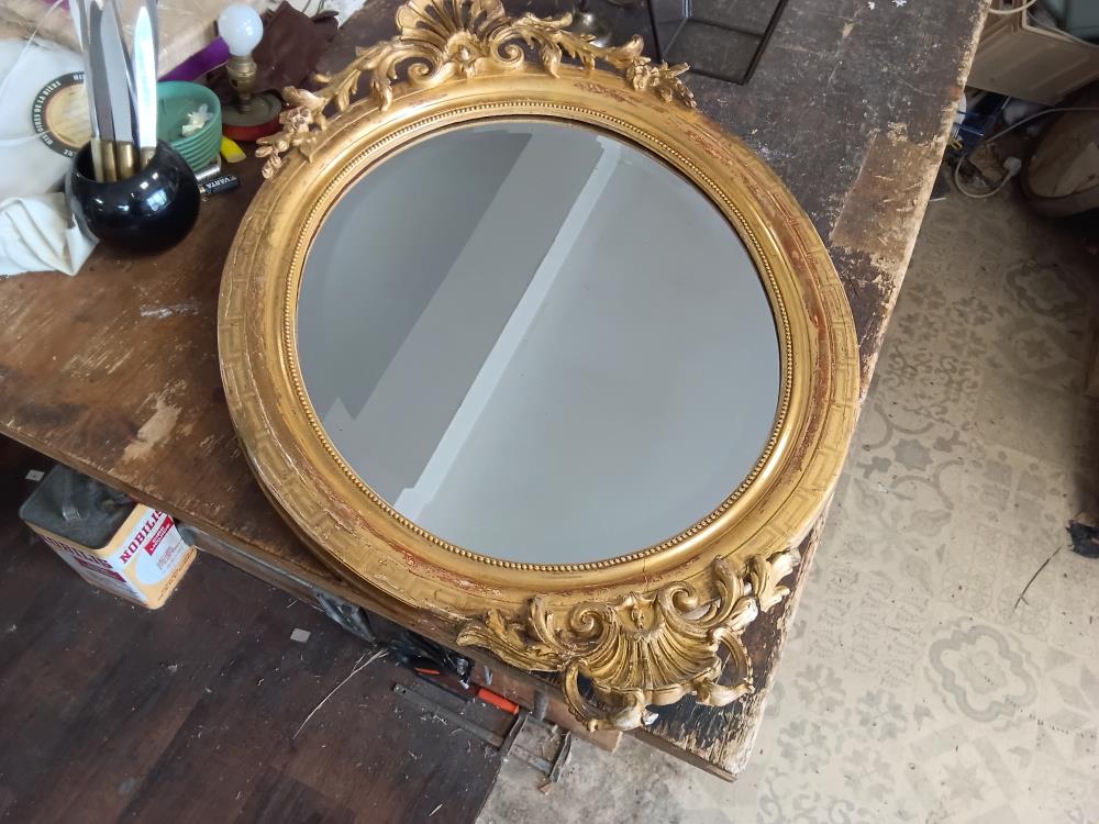 MIROIR ANCIEN OVALE 