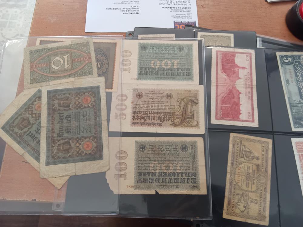 105 BILLETS ALLEMANDS ET DIVERS