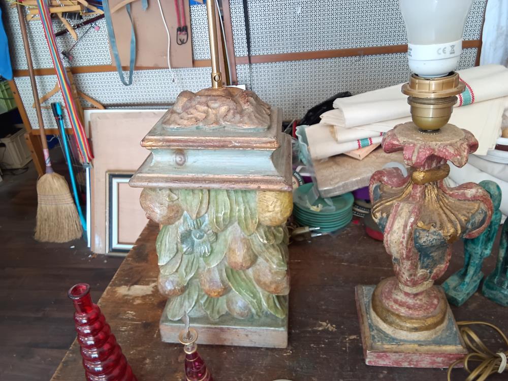 LAMPE BOIS-PEINT À L'ITALIENNE