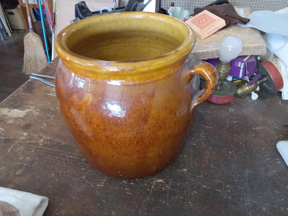 POT A GRAISSE VERNISSÉ JAUNE