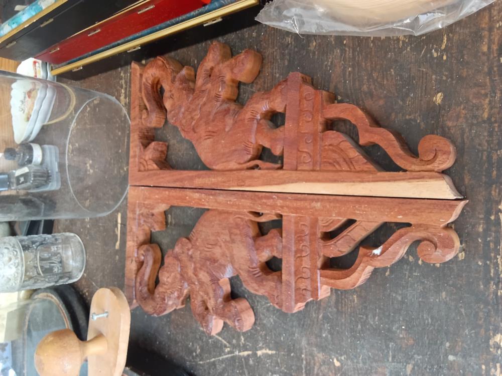 PAIRE DE PATERES ELEPHANT BOIS 