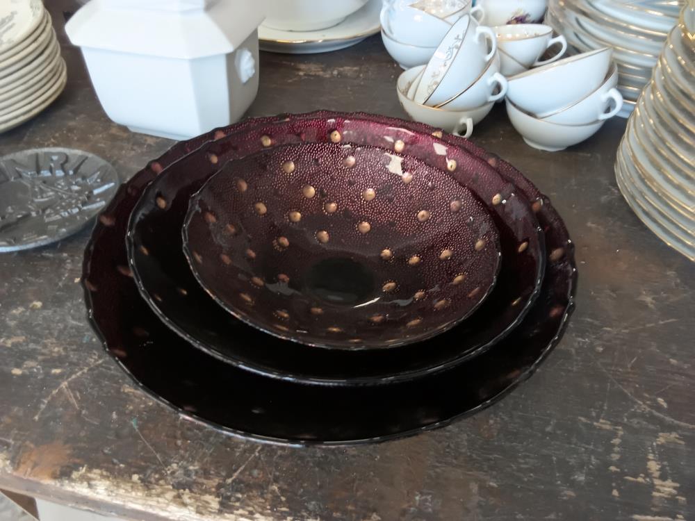 LOT DE 3 PLATS VERRE 