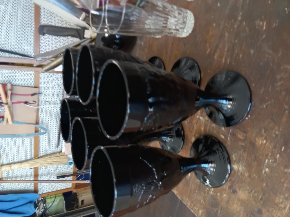 6 VERRES VERRE NOIR