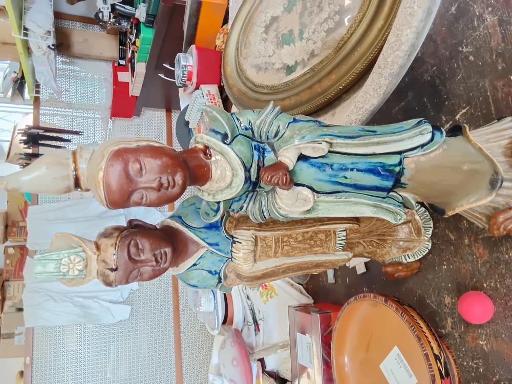 STATUE  CERAMIQUE EMAILLEE ASIE