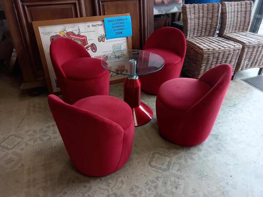 SALON  4 FAUT ET GUERIDON ROUGE