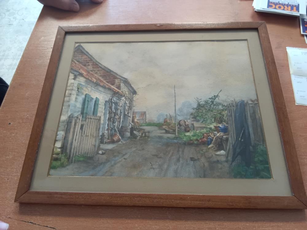 AQUARELLE COUR DE FERME