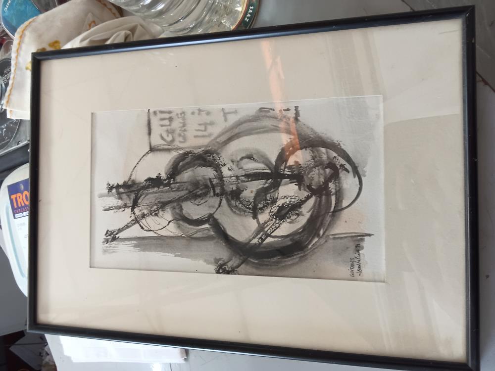 TABLEAU GUITARE SIGNE JEANVALAIRE