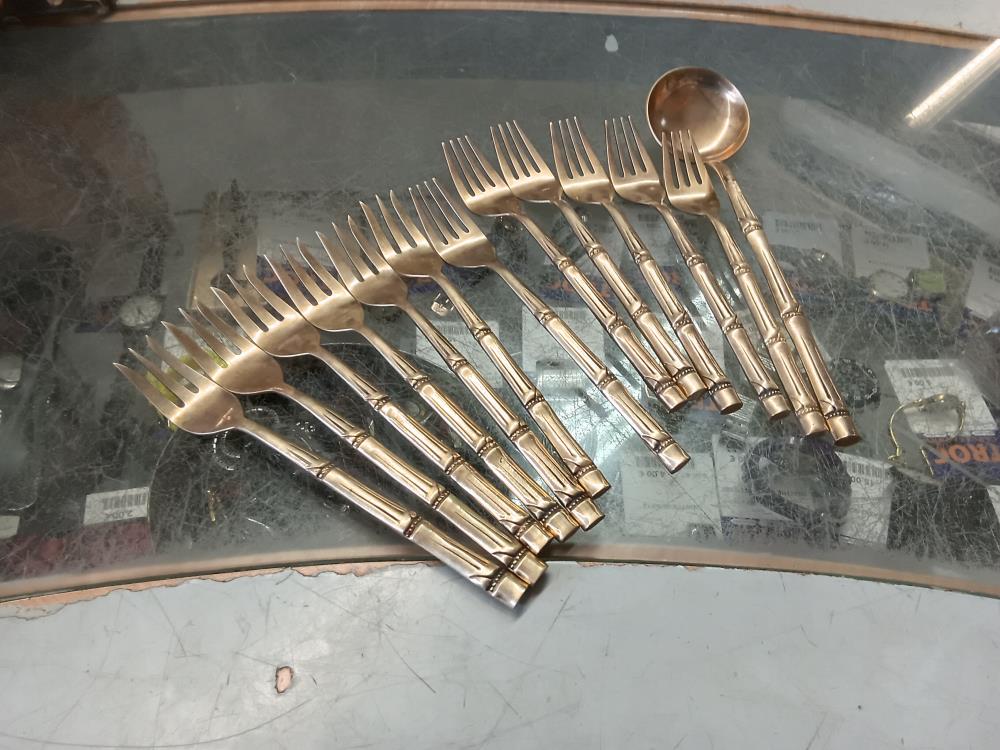 SERVICE 13 PIECES BAMBOU DORÉ 
