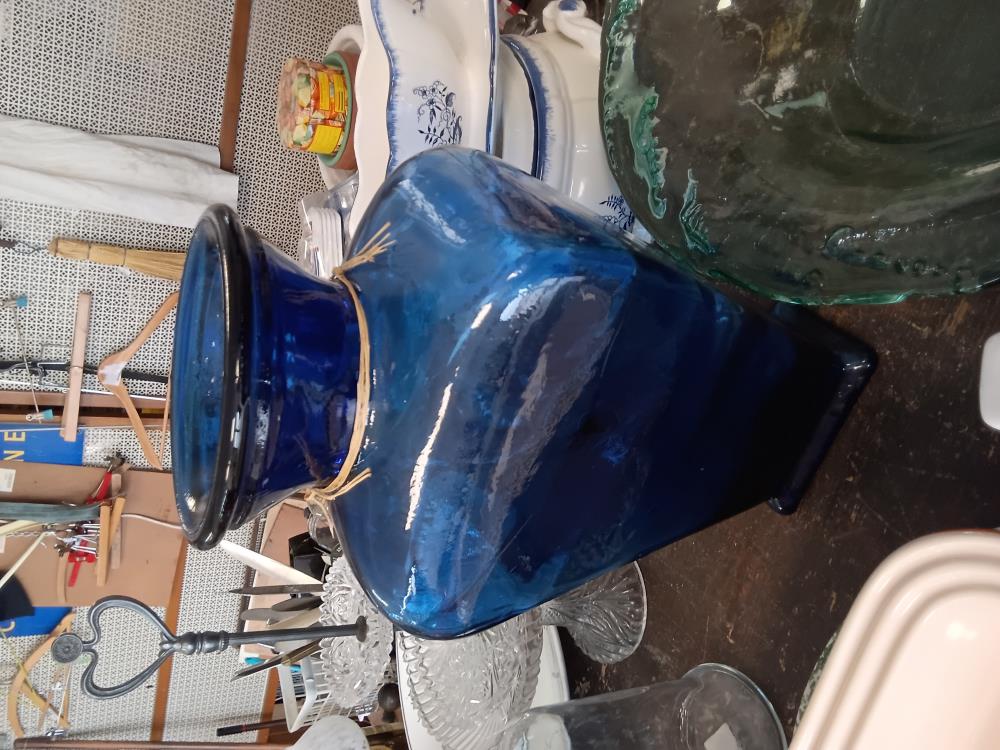 GRAND VASE VERRE BLEU