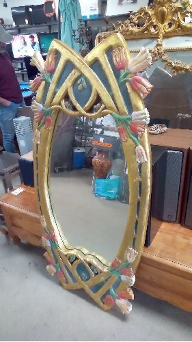 MIROIR DORÉ STYLE ART NOUVEAU