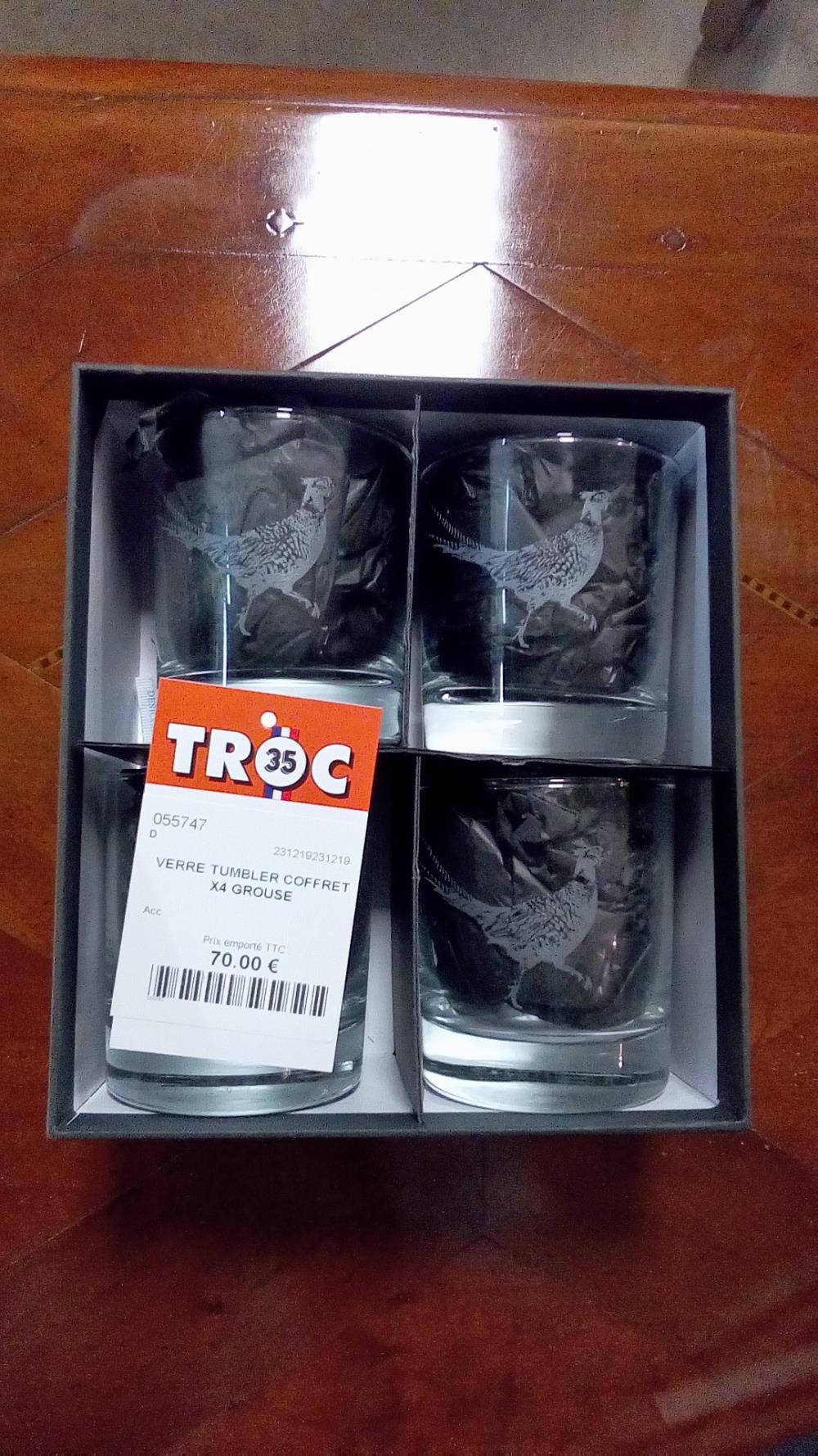 VERRE TUMBLER COFFRET X4 GROUSE