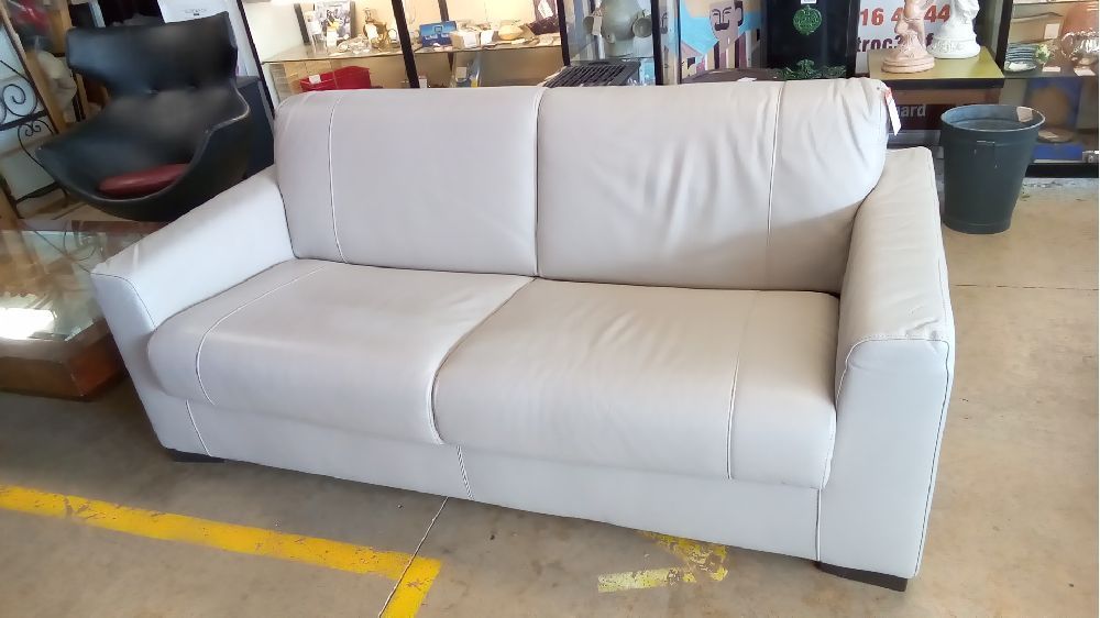 CANAPÉ NATUZZI  CUIR BEIGE CONVERTIBLE 160CM