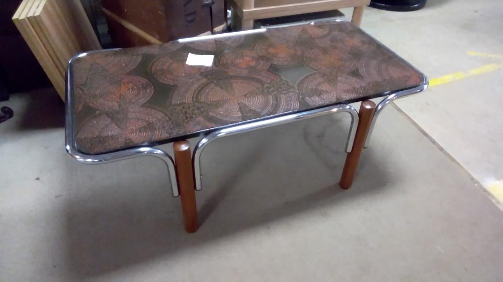 TABLE BASSE PSYCHEDELIQUE VINTAGE 