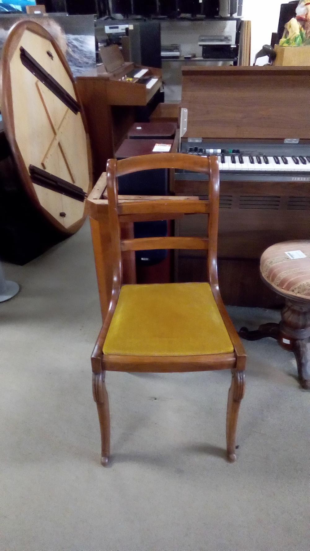 CHAISE DE BUREAU VELOURS MOUTARDE