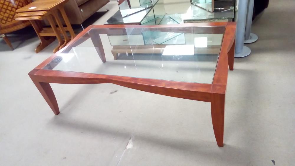 TABLE BASSE VERRE ET BOIS MODERNE