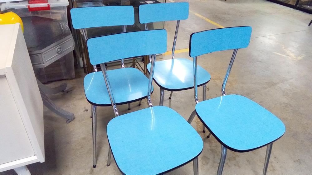 4 CHAISES FORMICA BLEU