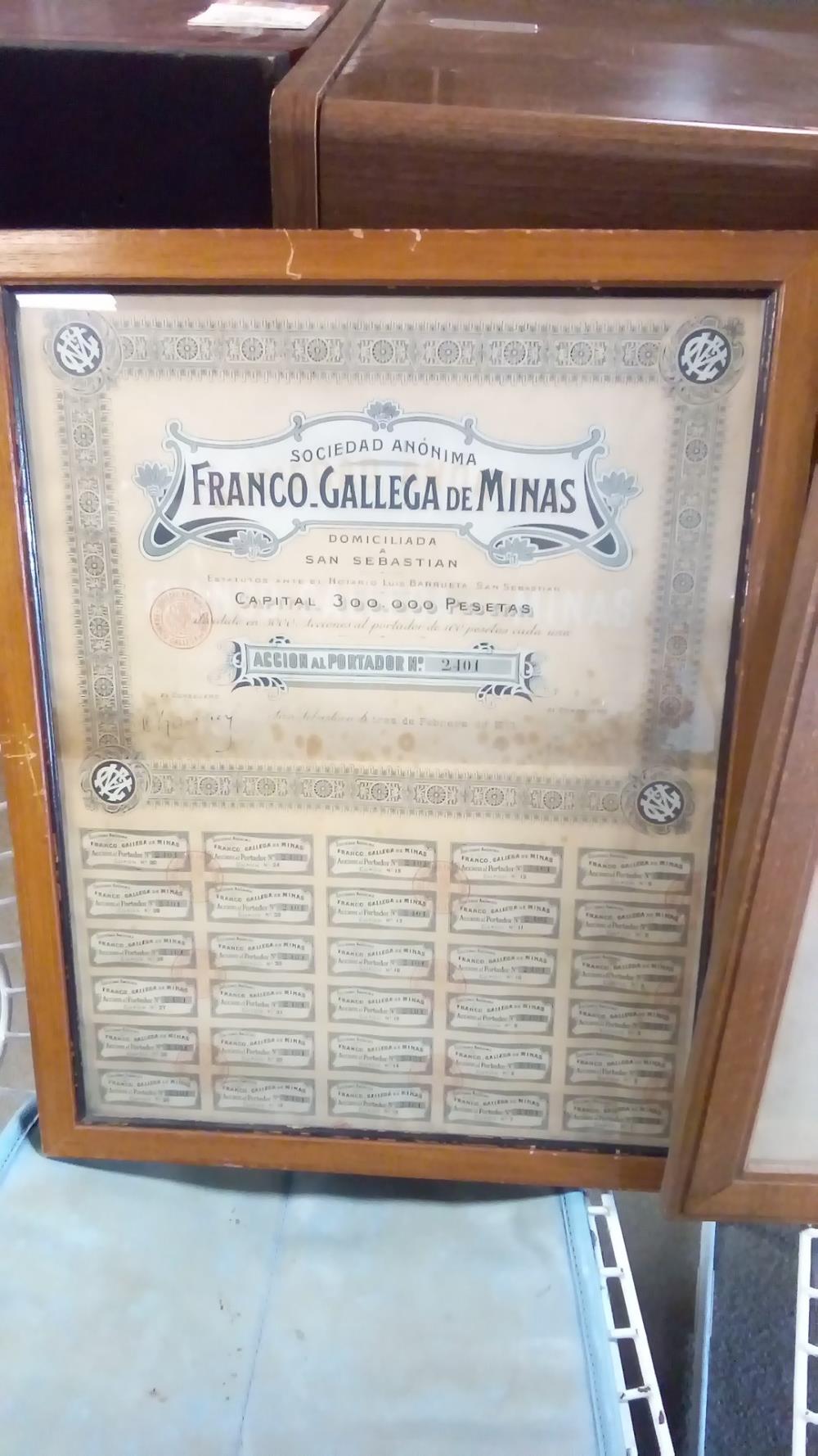 BON AU PORTEUR ANCIEN ENCADRÉ