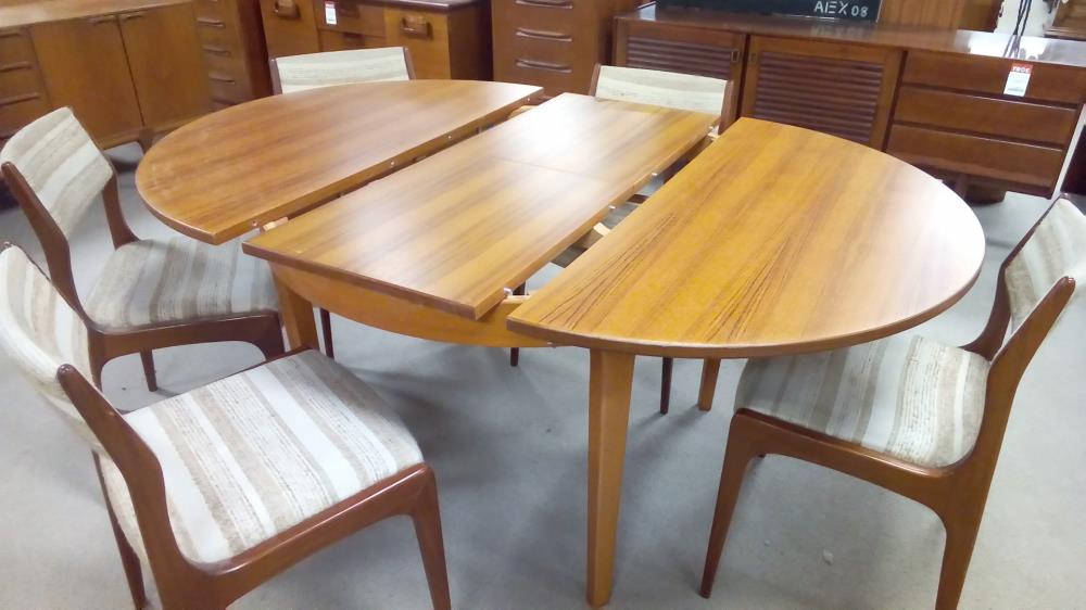 TABLE VINTAGE TECK 1 ALLONGE PAPILLON