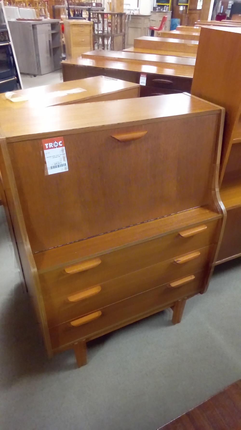 SECRETAIRE TECK VINTAGE 76X100H CM