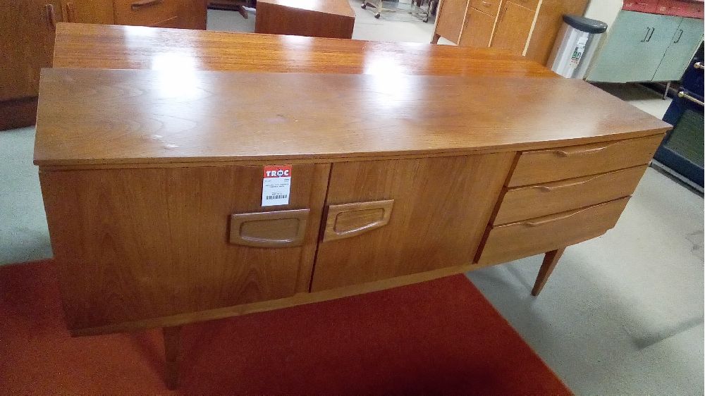 ENFILADE TECK POIGNÉES CARRÉES 184*45/48*76 CM