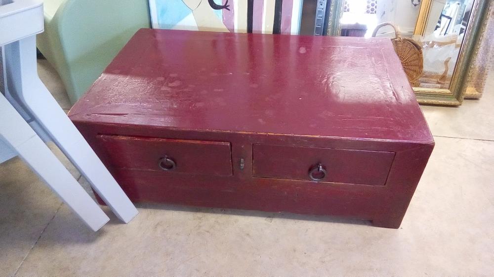 TABLE BASSE ASIATIQUE 2 TIROIRS