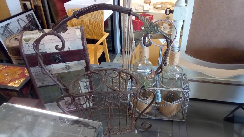 PANIER BOUTEILLES FER FORGÉ