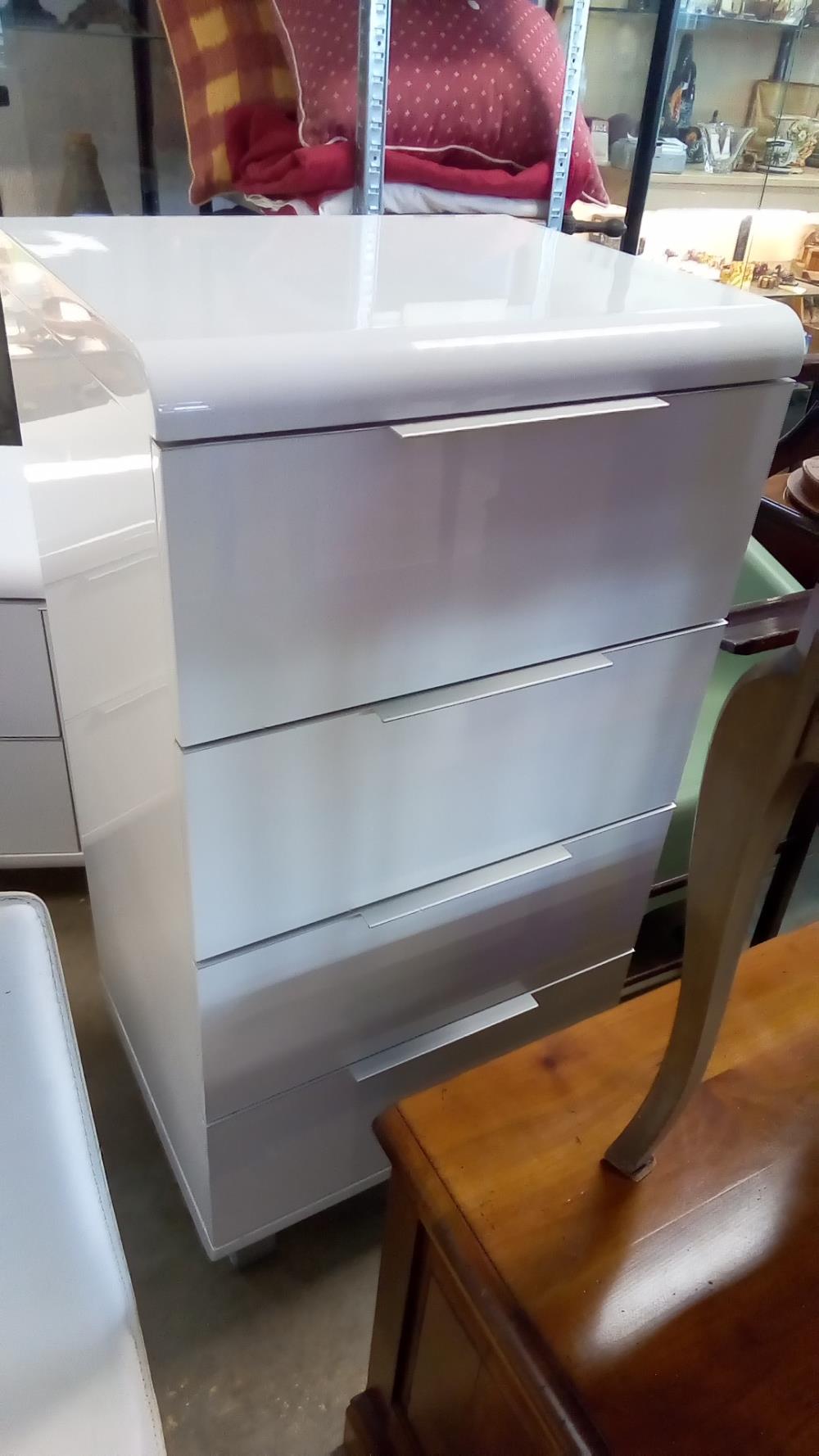 COMMODE HAUTE LAQUÉE MODERNE 4 TIROIRS