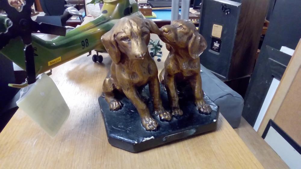 STATUETTE CHIENS PLÂTRE