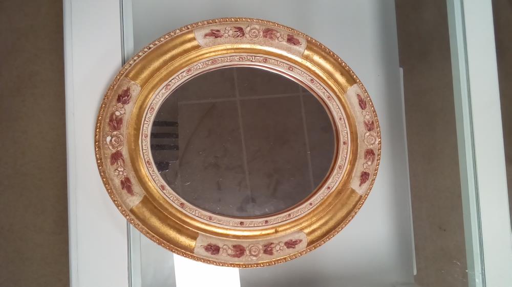 MIROIR DORÉ OVALE