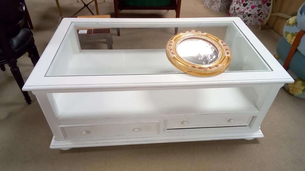 TABLE BASSE INTERIORS  2 NIVEAUX 2 TIROIRS
