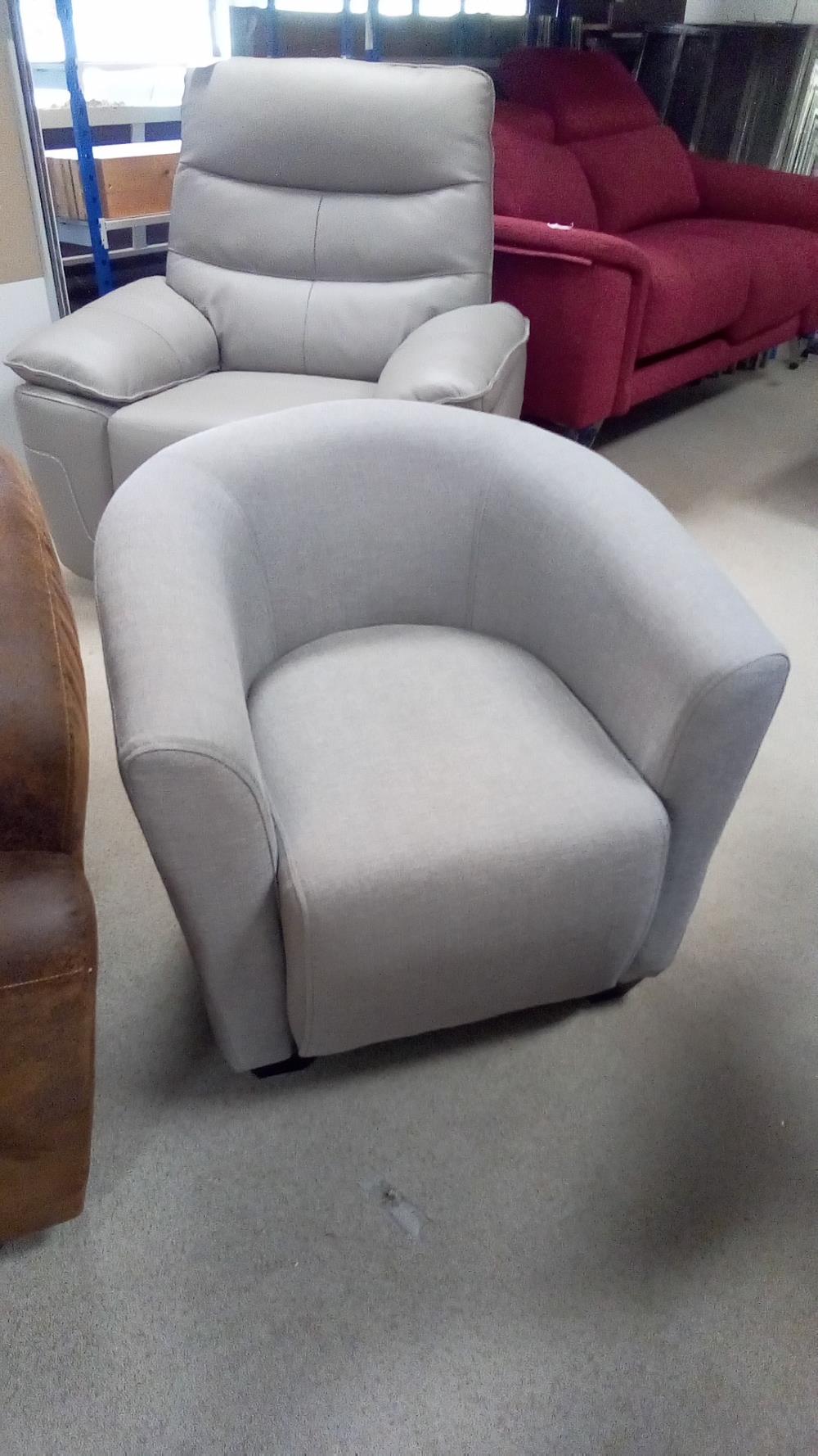 FAUTEUIL CABRIOLET TISSU GRIS