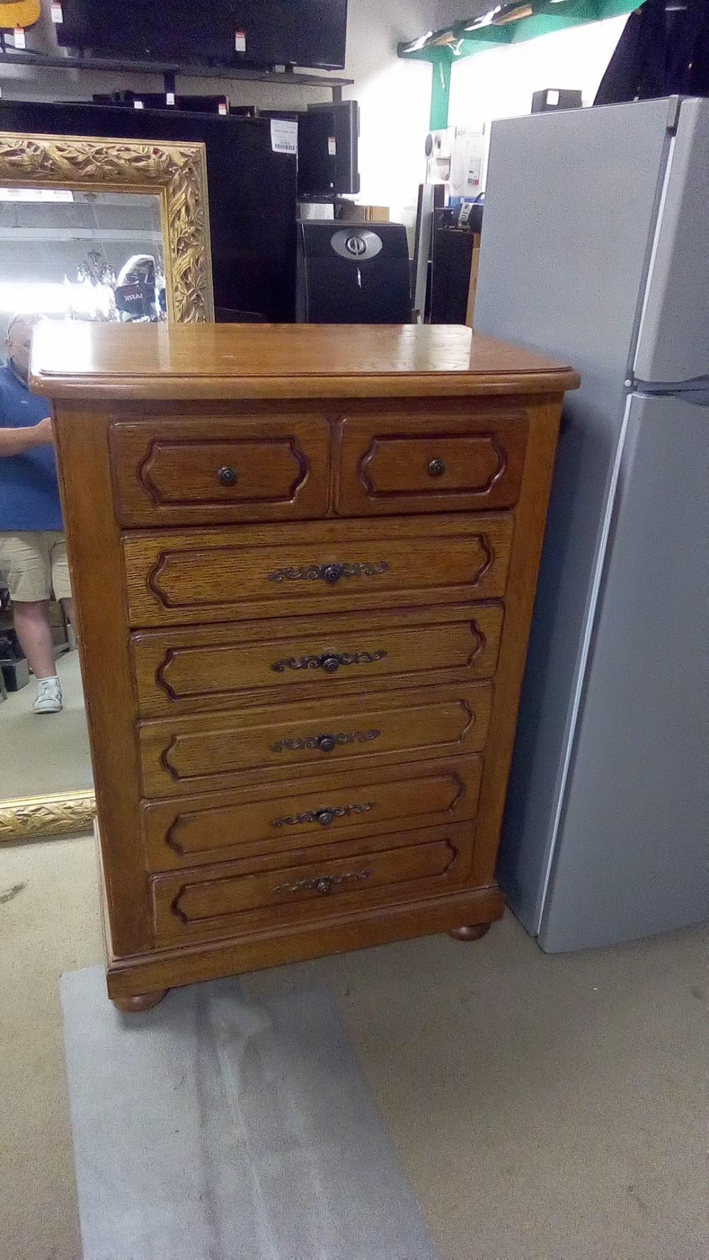COMMODE CHÊNE 6 TIROIRS