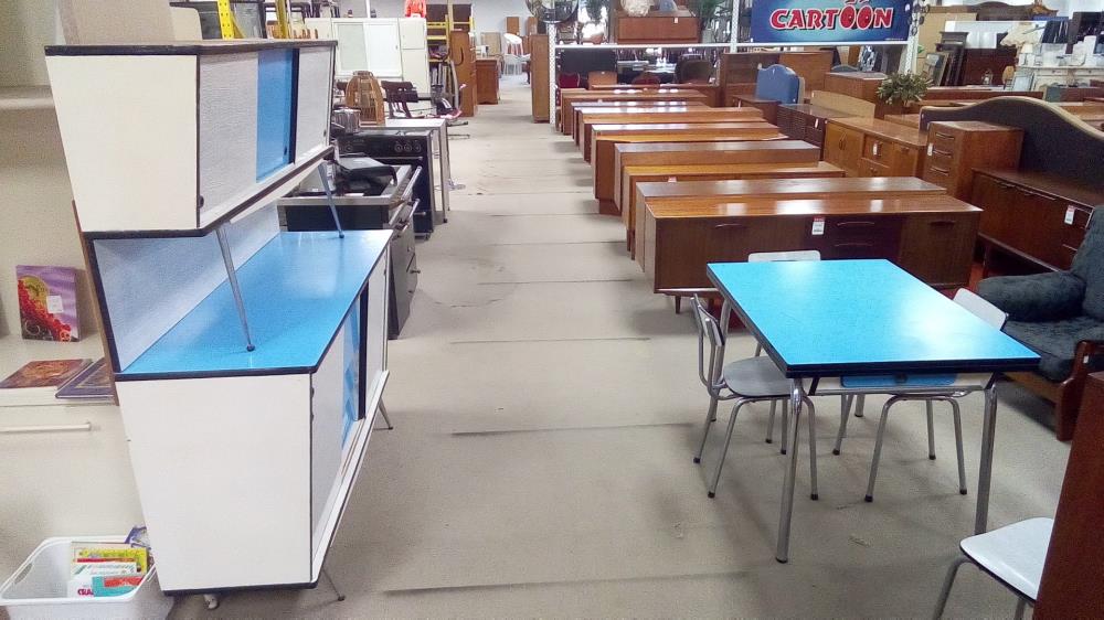 ENSEMBLE FORMICA BLEU ET BLANC 6 PIÈCES