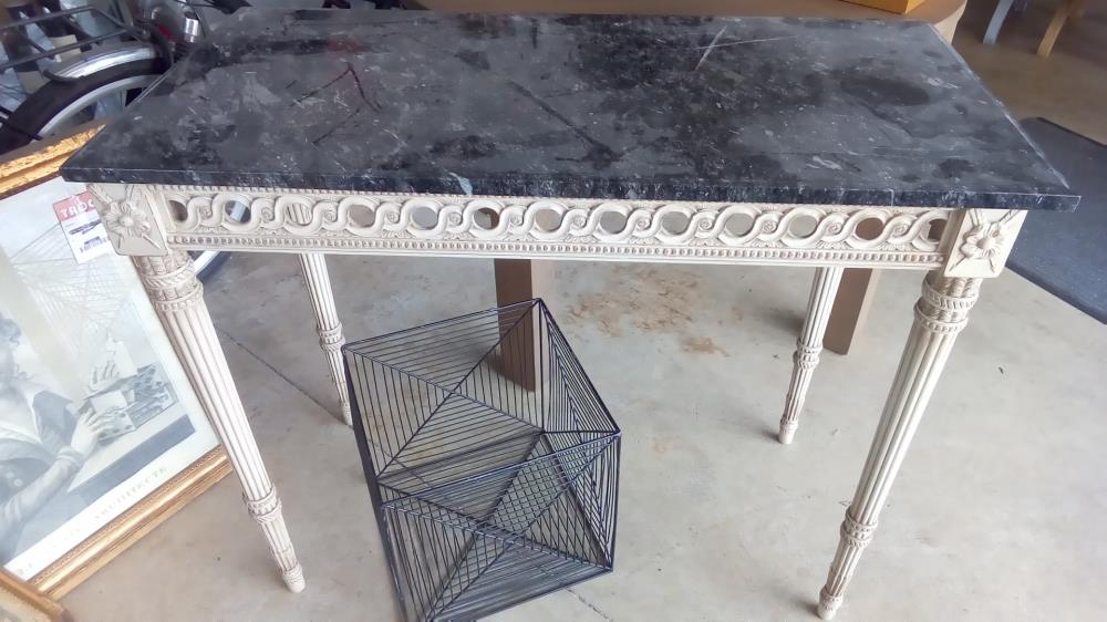 CONSOLE STYLE LOUIS XVI BOIS ET MARBRE