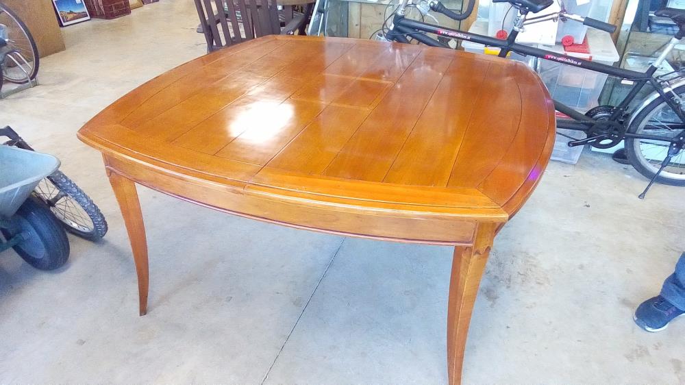 TABLE MERISIER 12 COUVERTS 2 ALLONGES INTÉGRÉES 145CM