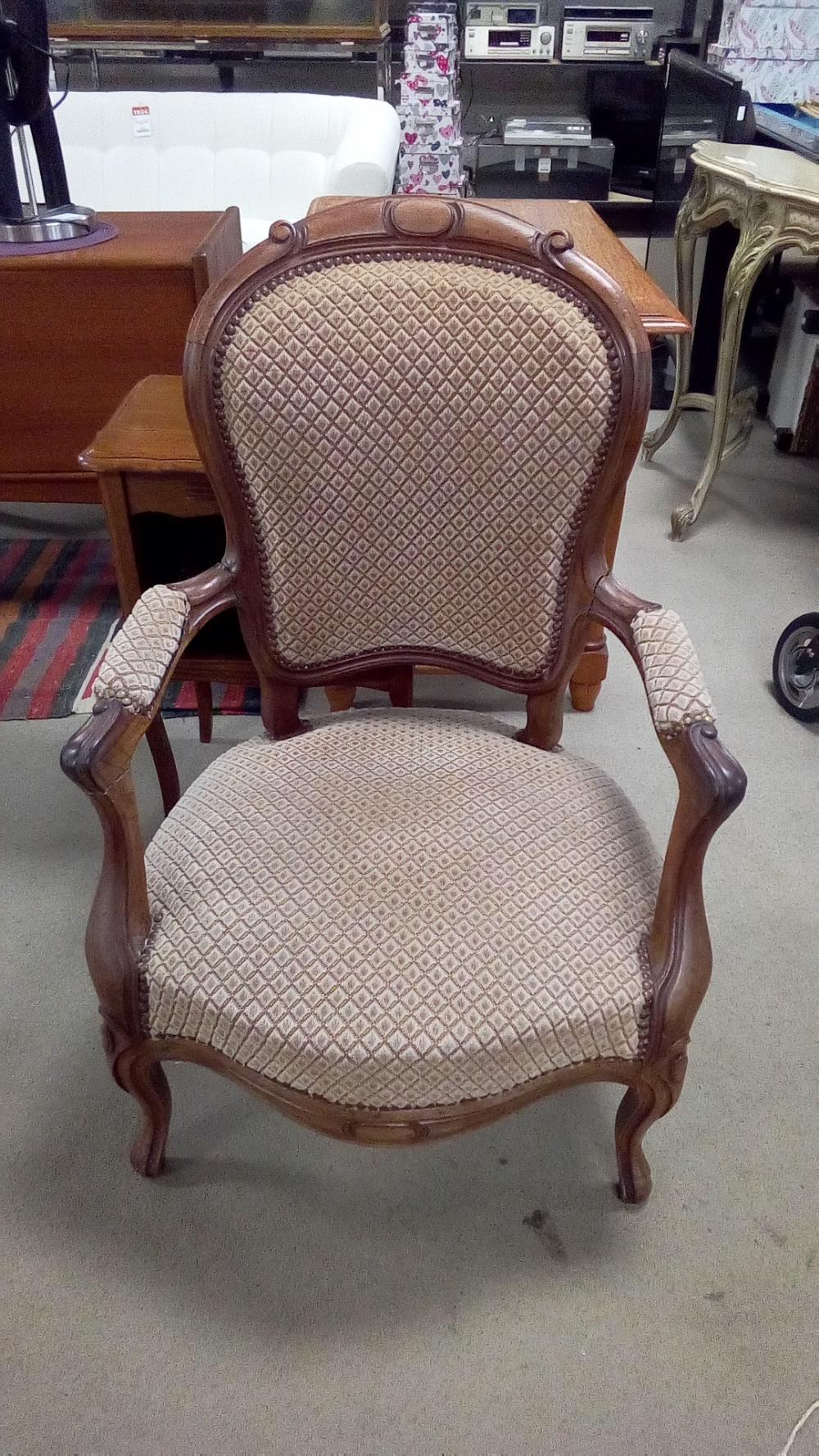 FAUTEUIL VELOURS ANCIEN EN L'ÉTAT