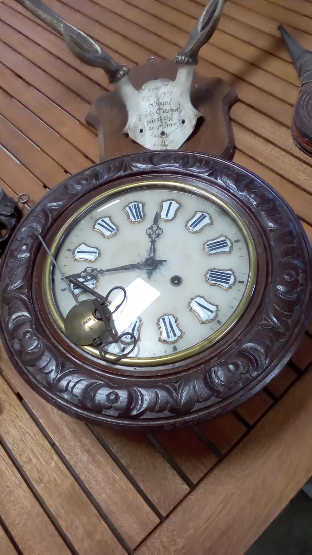 PENDULE BOIS OEIL DE BOEUF