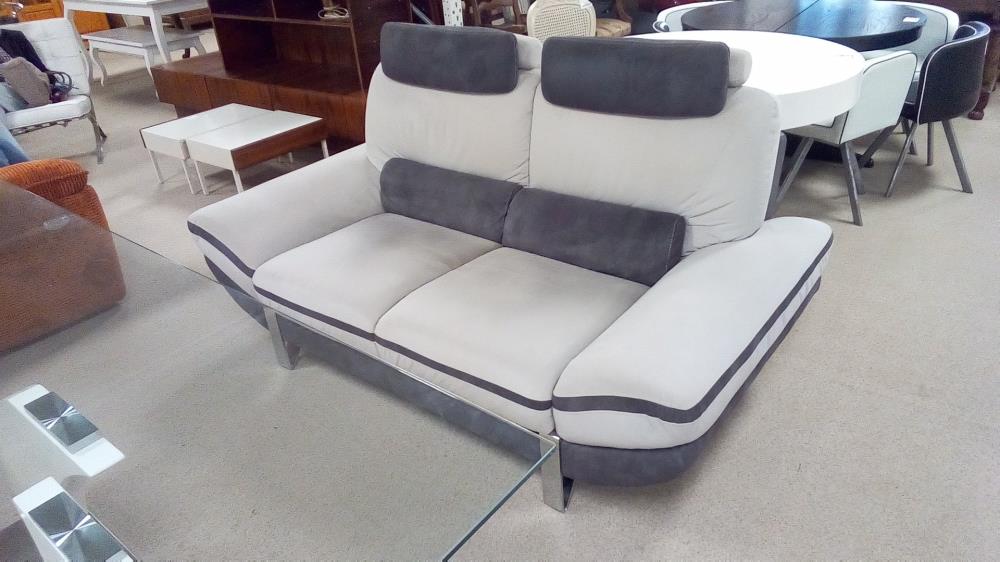 CANAPÉ TISSU GRIS CHÂTEAU D'AX