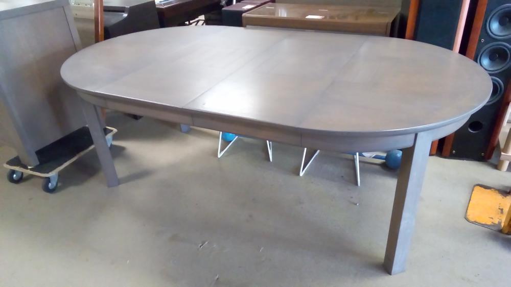 TABLE RONDE CERUSÉE MÉNARD 2 ALLONGES EXT