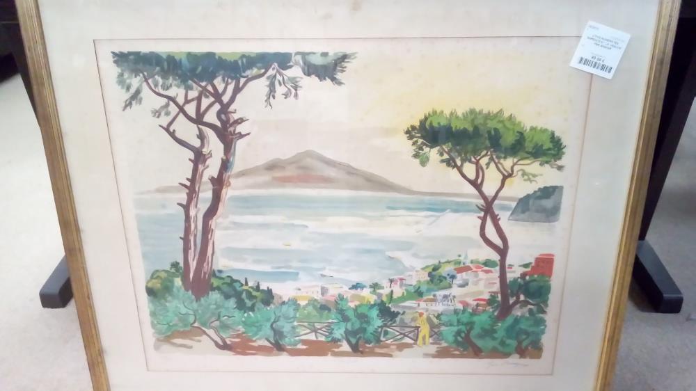 LITHO NUMÉROTÉE "SORENTE ET LE VÉSUVE" PAR BRAYER