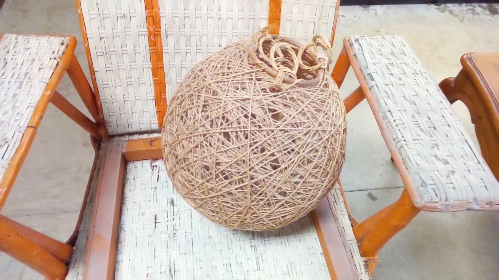 PLAFONNIER VINTAGE BOULE FICELLE
