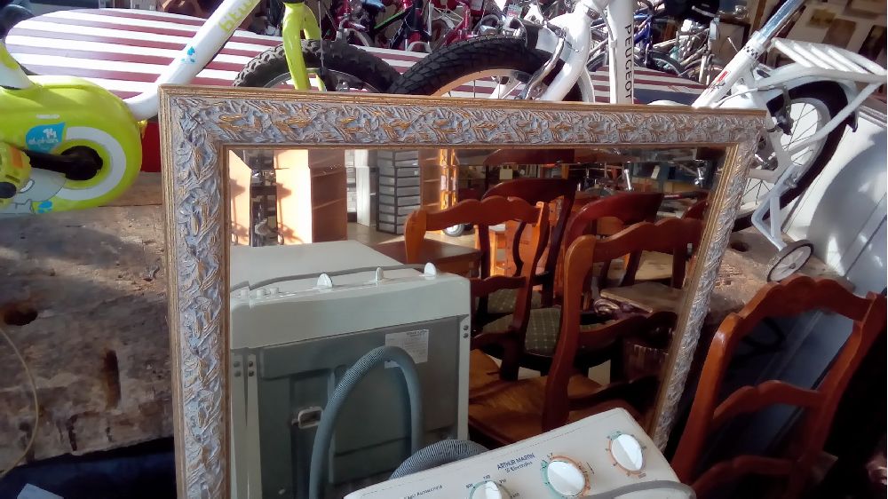 GRAND MIROIR DORÉ PATINÉ