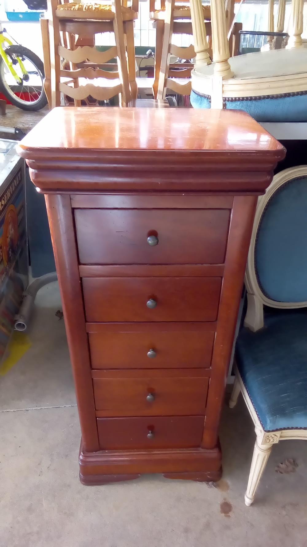 CHIFFONNIER MERISIER 5 TIROIRS