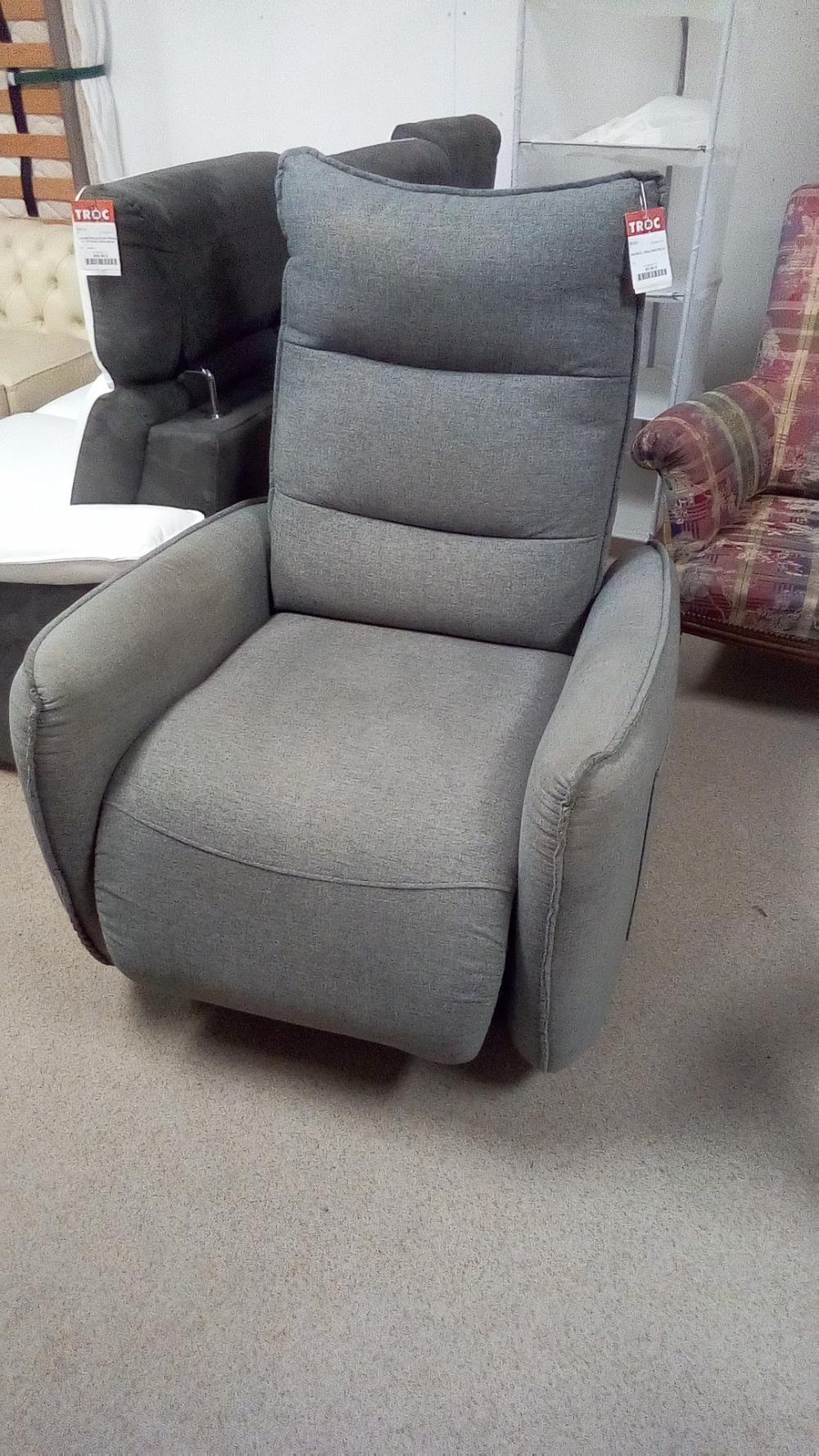FAUTEUIL TISSU GRIS RELAX
