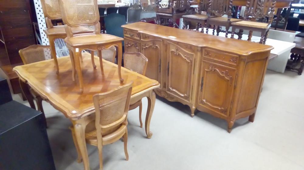 SALLE A MANGER CHENE ENF+TAB+6 CHAISES