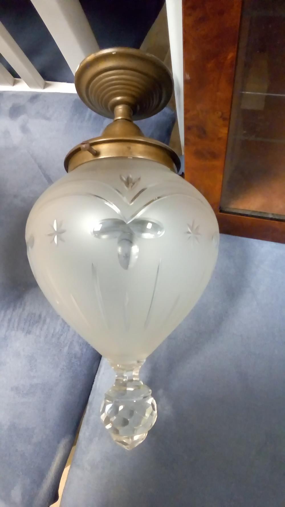 PLAFONNIER VERRE GRAVÉ