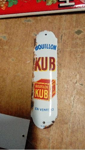 PLAQUE MÉTAL BOUILLON KUB 20,5 CM