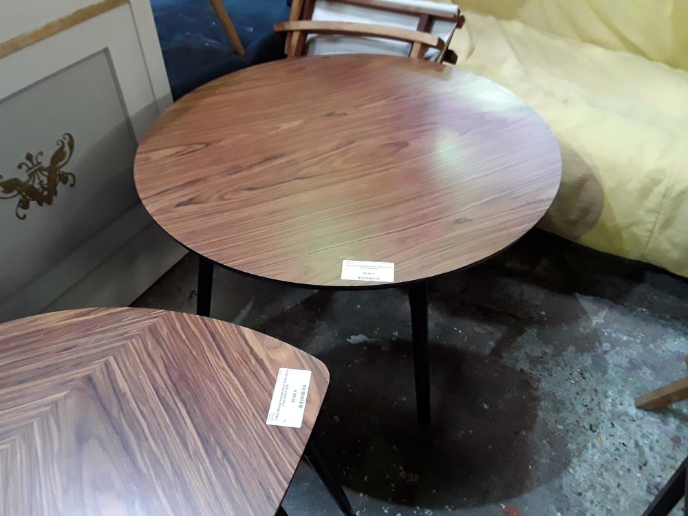 TABLE BASSE DECO BOIS  FEUILLE  GM IKEA PIED NOIR
